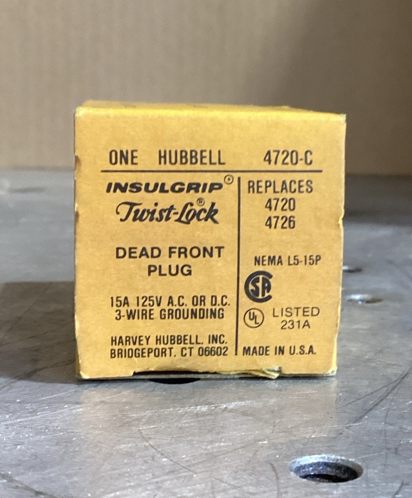 Hubble PN 4720-C DEAD FRONT PLUG, INSULGRIP, TWIST LOCK.