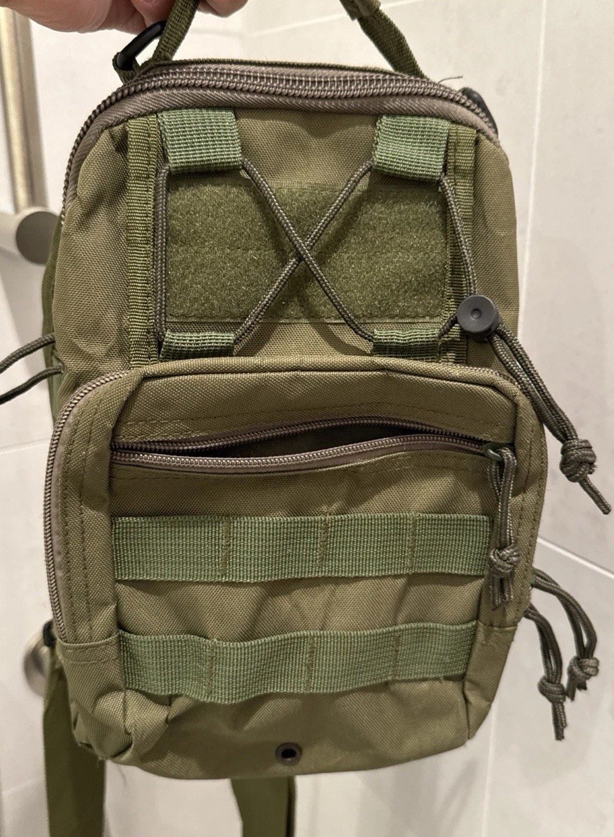 Tactical Green Sling Bag Military Crossbody Shoulder Backpack  Hiking Outdoor