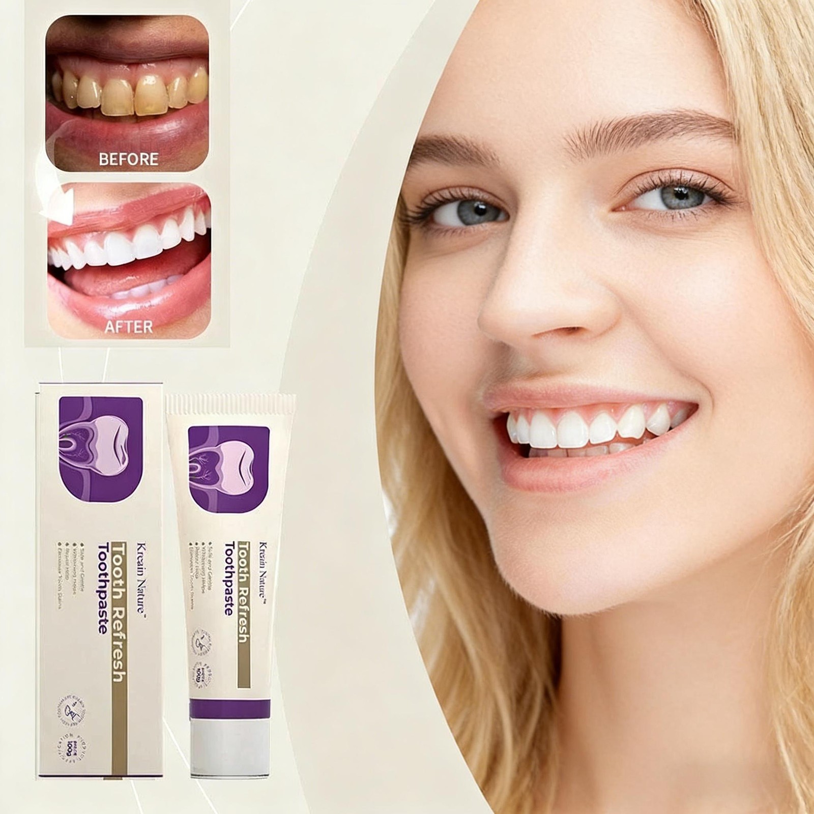 2PACK KREAIN Nature Oral Care Toothpaste for Toothacne & Sensitivity &Bad Mouth