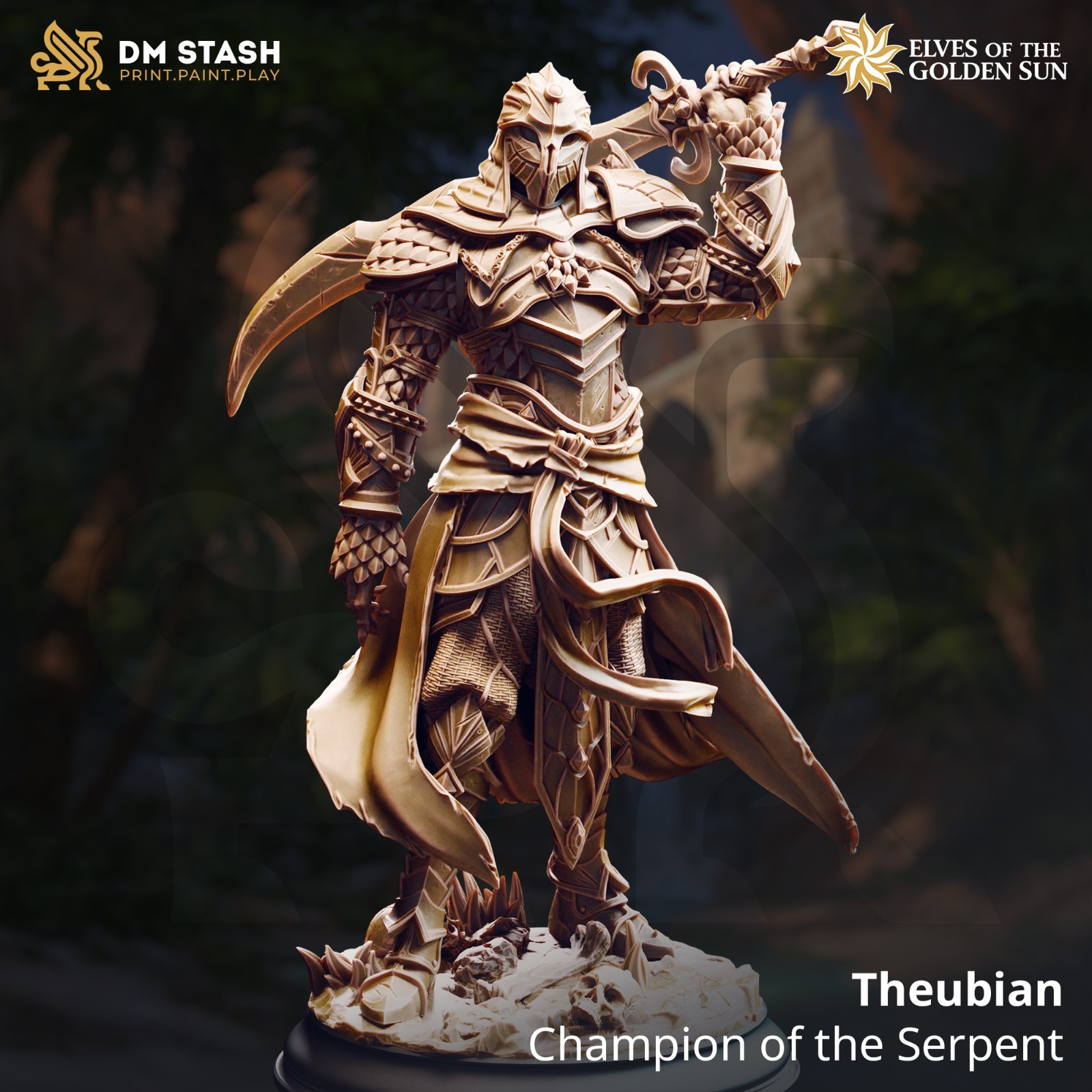 Dungeons & Dragons Beastfolk Elf Fighter Miniature - Theubian - DnD RPG Wargames