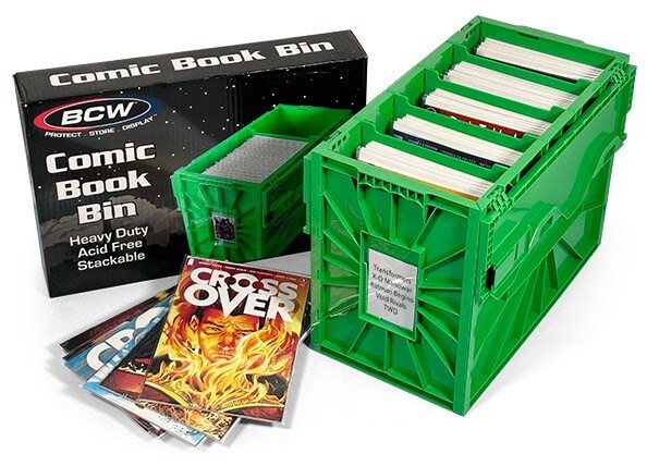 3 BCW Green Short Comic Book Bin -Heavy Duty Acid Free Plastic Stackable Box