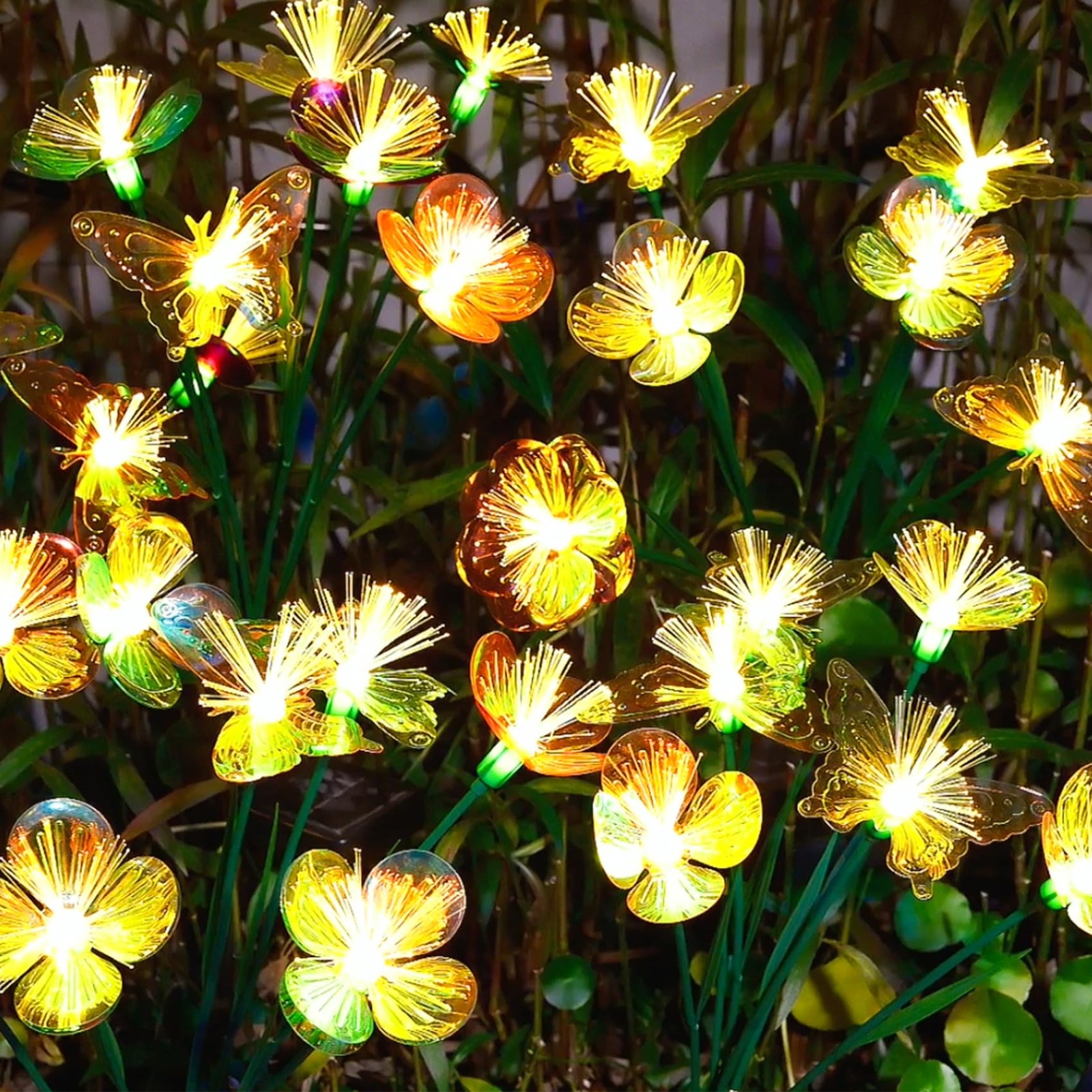 DooYard Solar Butterfly&Flower Garden Lights - Outdoor Light for Yard Decorat...