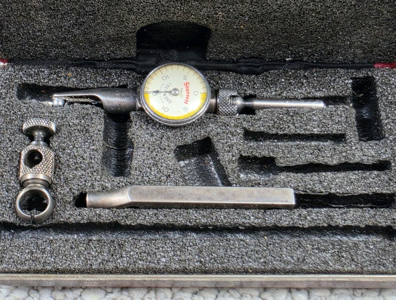 Vintage Starrett 711 Last Word .001 In. Dial Test Indicator Incomplete w/ Case