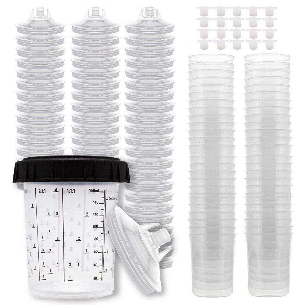 Disposable Paint Spray Cups System  (125 Mic) - Size 200ML-6OZ - (25982)