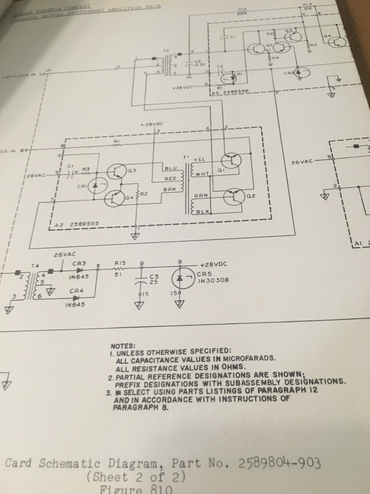 Sperry Instrument Amplifier Rack 2589201 Schematics