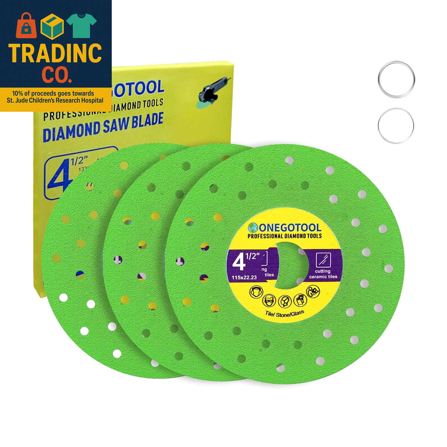 4-1/2 Inch Tile Cutter Diamond Saw Blade for Angle Grinder Porcelain Ceramic Gla