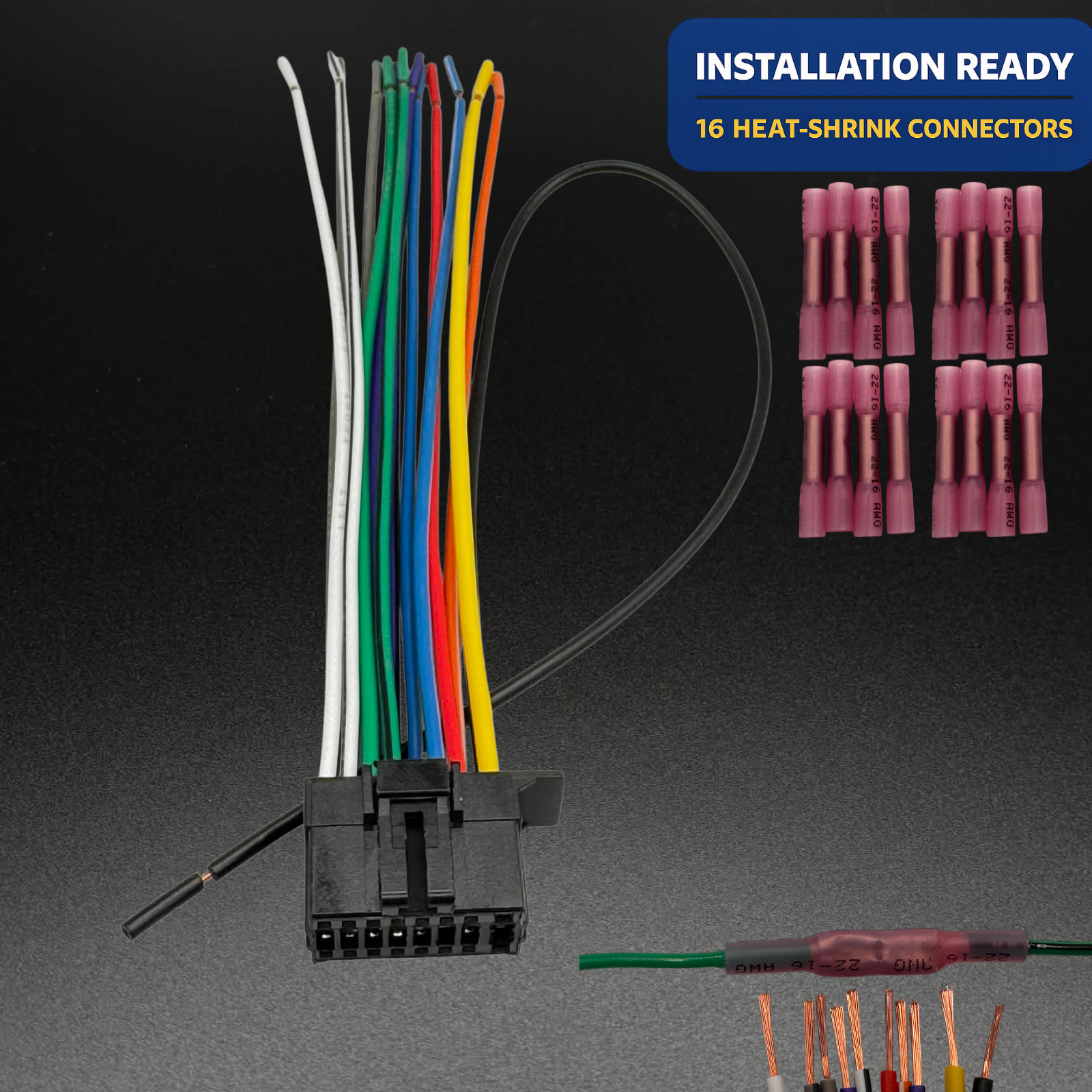 NEW WIRE HARNESS FOR JVC KD-A615 KDA615 Car Receiver Kit With Connectors