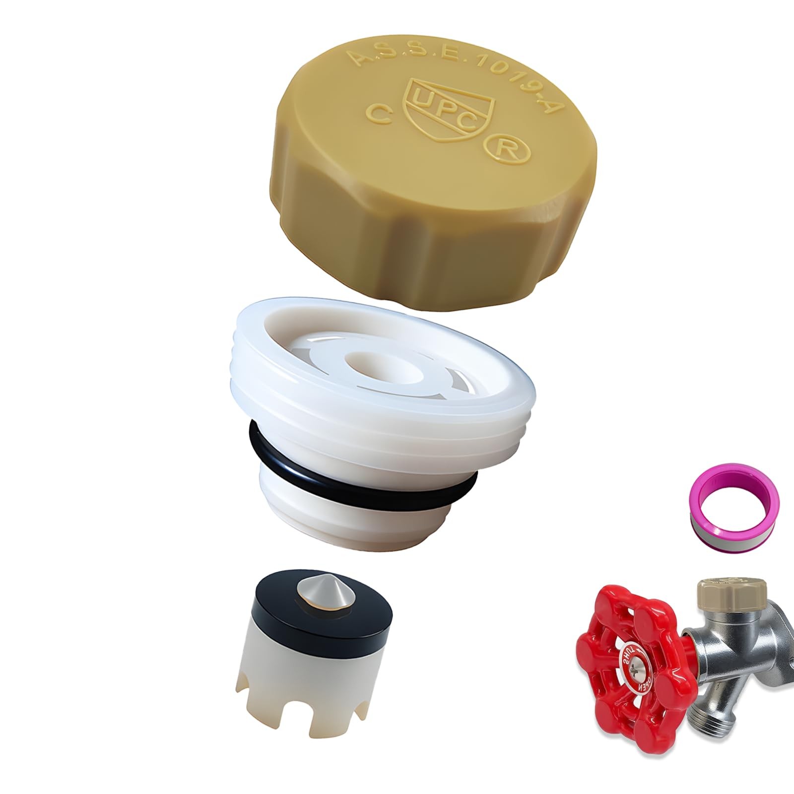 PILISPARK ASSE 1019-A Outdoor Faucet Repair Kit with Teflon 1 Pack, Yellow