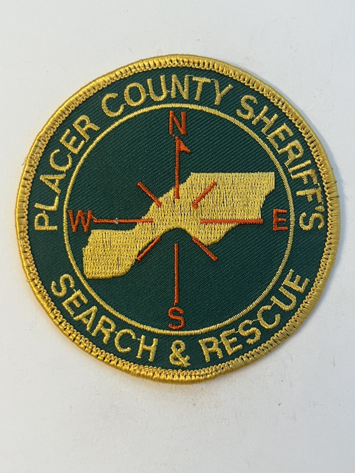 SCARCE VINTAGE🇺🇸PLACER COUNTY SHERIFF’S SEARCH & RESCUE UNIFORM PATCH 👀LQQK👀