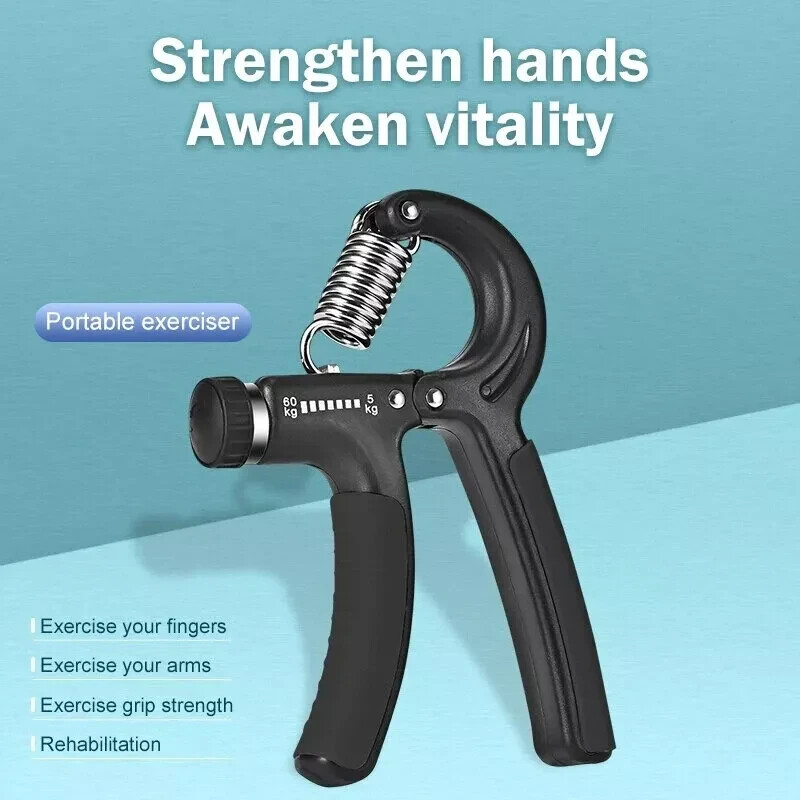 Hand Grip Strengthener Adjustable Power Forearm Trainer Gripper Exercise 5-60kgs