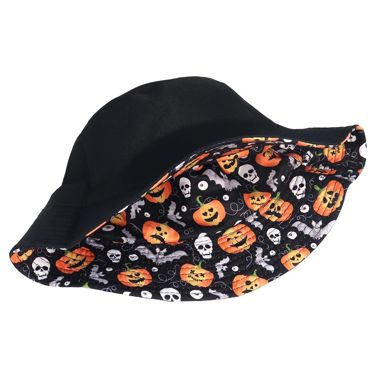 Halloween Bucket Hat Beach Sun Hat Funny Fishing Hat for Women, Reversible Do...