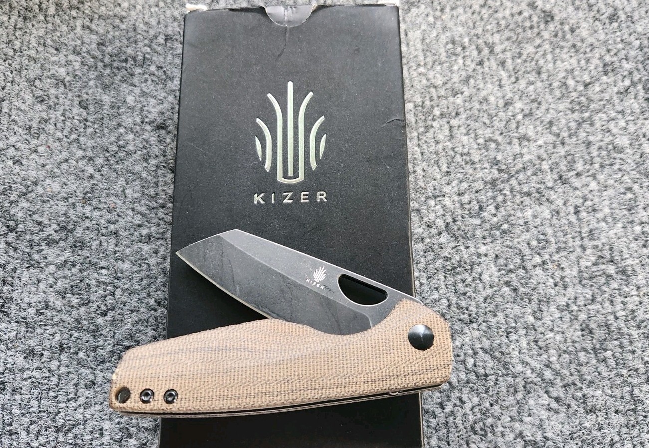 Kizer Sparrow EDC Pocket Knife 154CM Steel Green Micarta Handle V3628C2