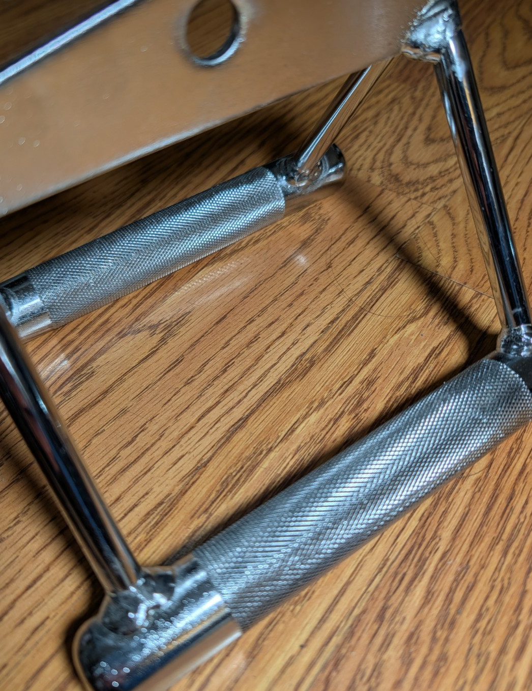 Lat Pulldown D Bar, Double Handle with Metal Grip, Chrome Color, NEW