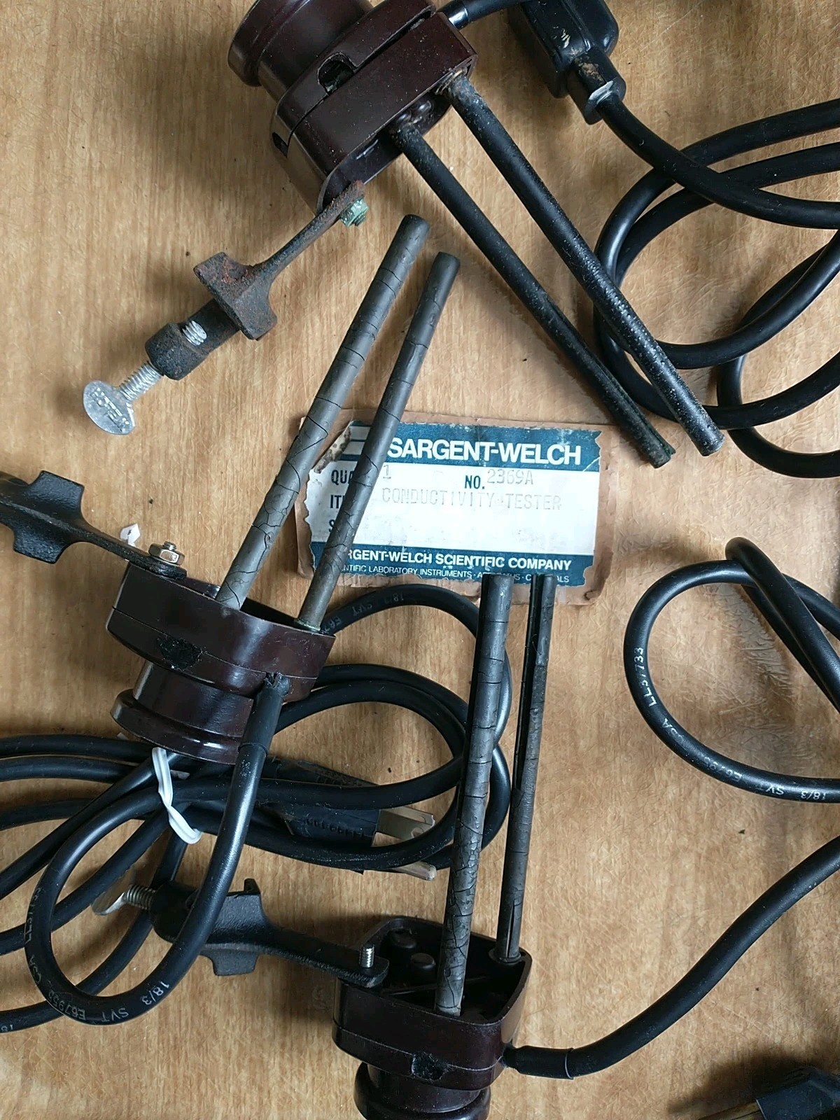 Lot of 3 Vtg Sargent Welch Qualitative Conductivity Testers Light Bulb Chemistry