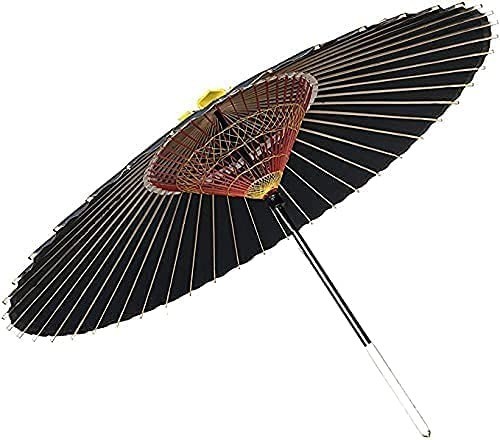 YAMAMOTO Traditional Japanese Janome Umbrella Black Paper Bamboo Rain New