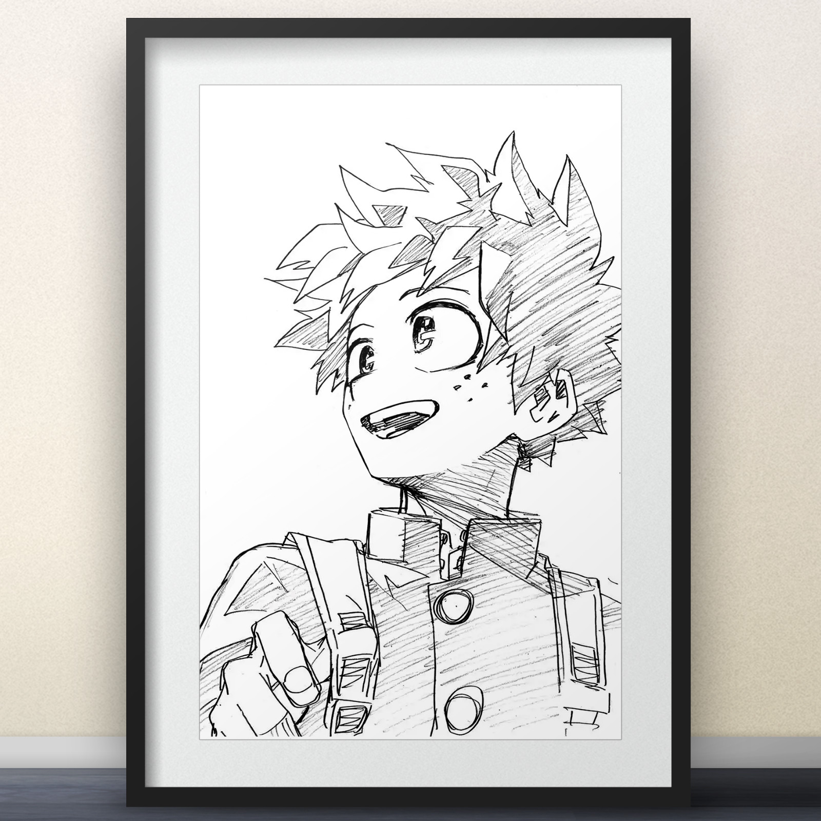 Midoriya Izuku Art by Horikoshi - 11x17" Print - My Hero Academia Boku No Hero