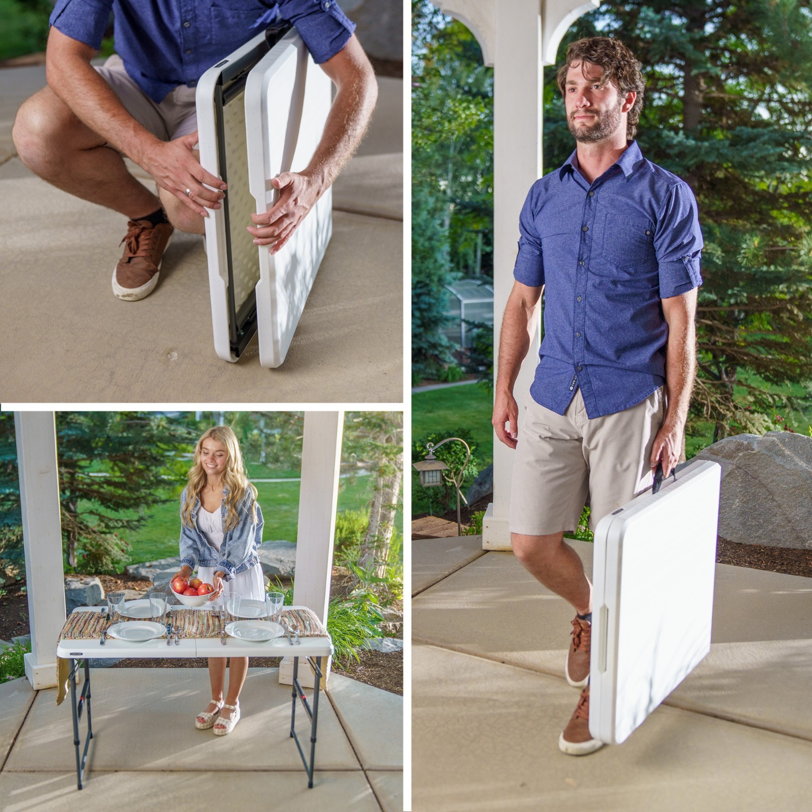 4-Foot Fold-in-Half Adjustable Table (Residential)