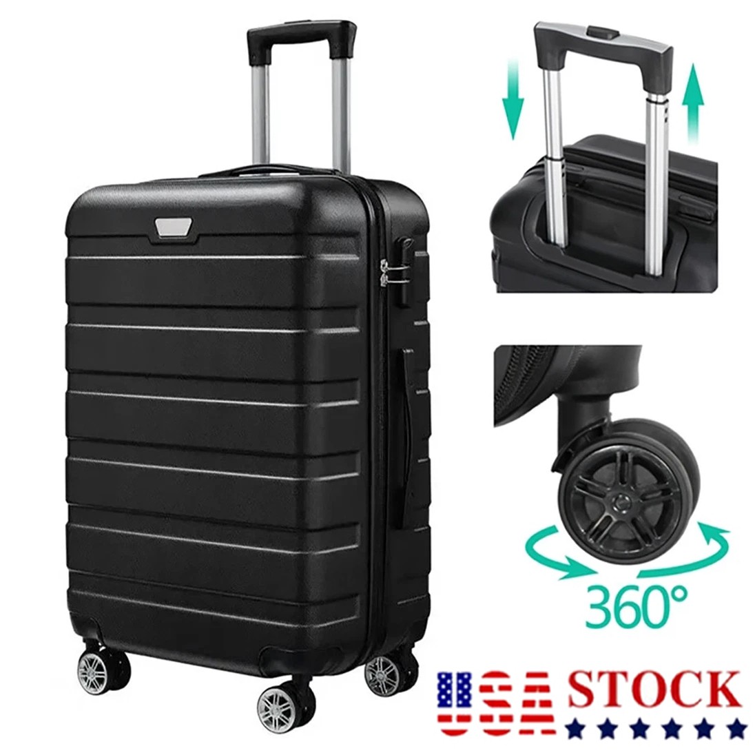 Hardside Carry On Luggage 20" Suitcase Spinner Wheels TSA Lock Airline Approved