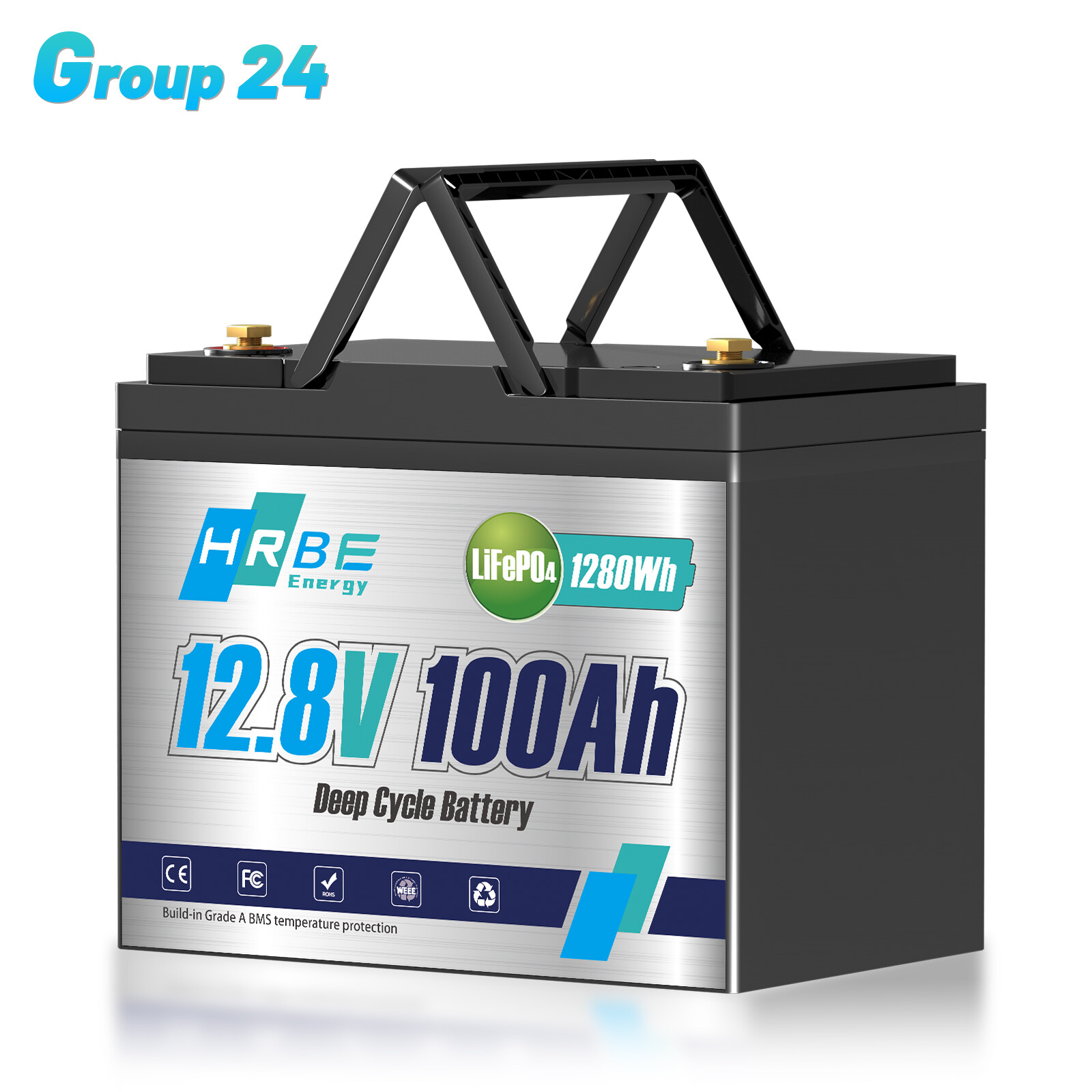 12V 100AH LiFePO4 100A BMS 15000 Deep Cycle Lithium Battery Solar 10-Year Life