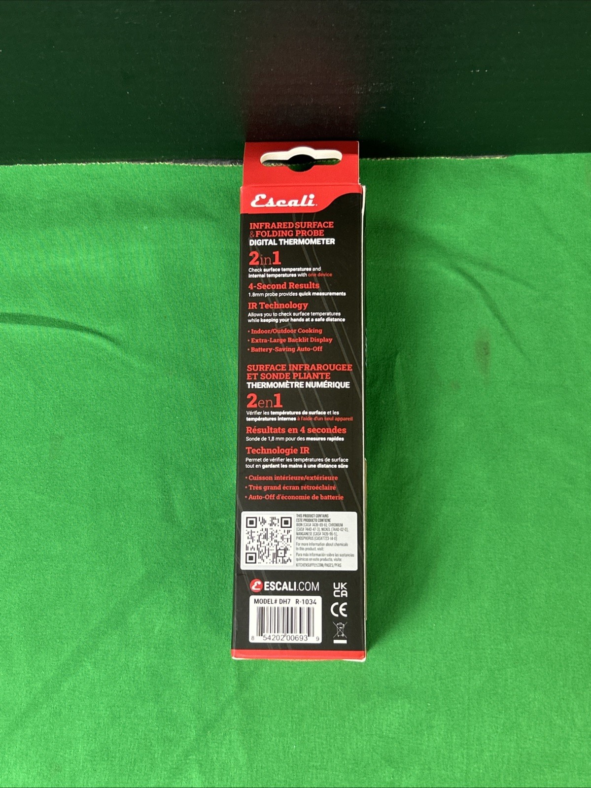 Escali DH7 Infrared Surface and Folding Probe Thermometer