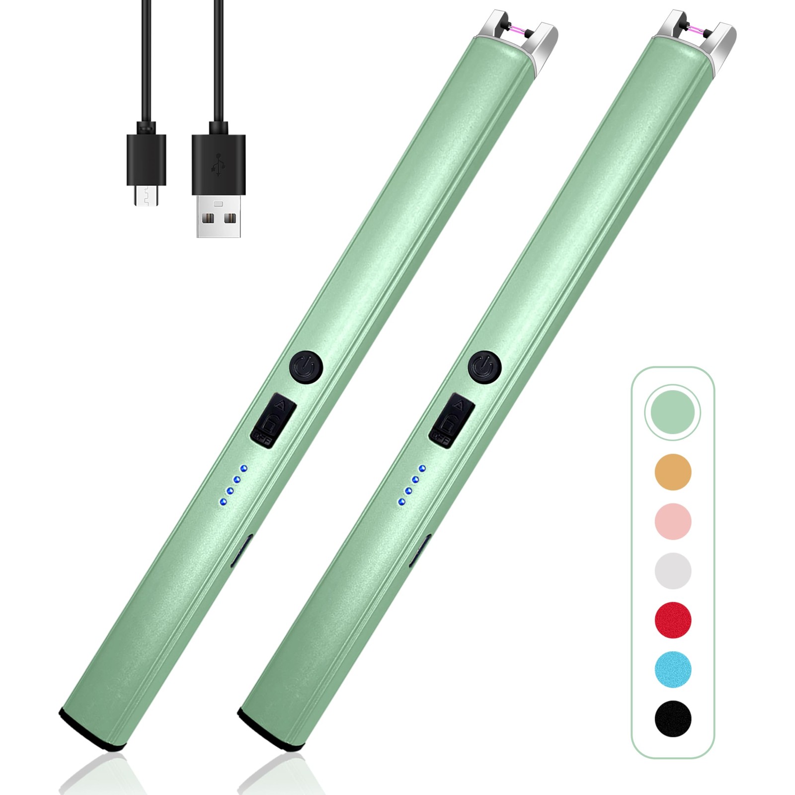 2 PCS Candle Lighter,Windproof Flameless Electric Lighter with LED Power Disp...