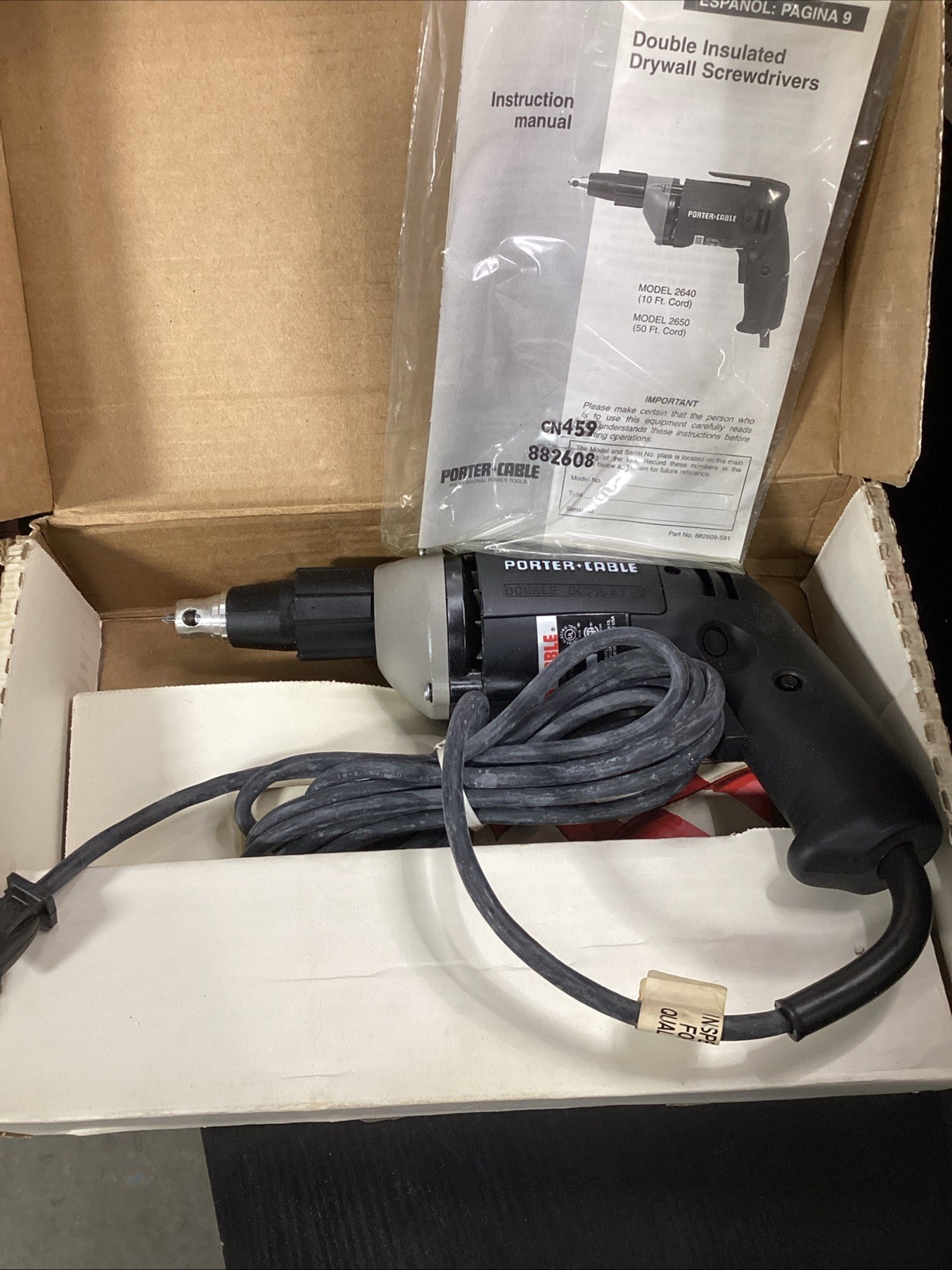 Porter Cable HD 4.5 Amp Drywall Driver Model 2640 NEW