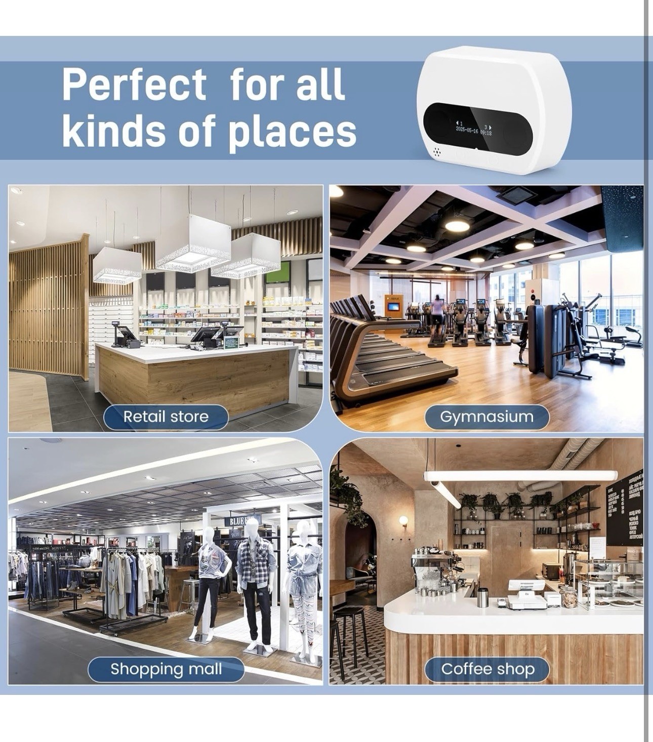 Smart Retail People Counter, Wireless Type-C Charging Door Counter