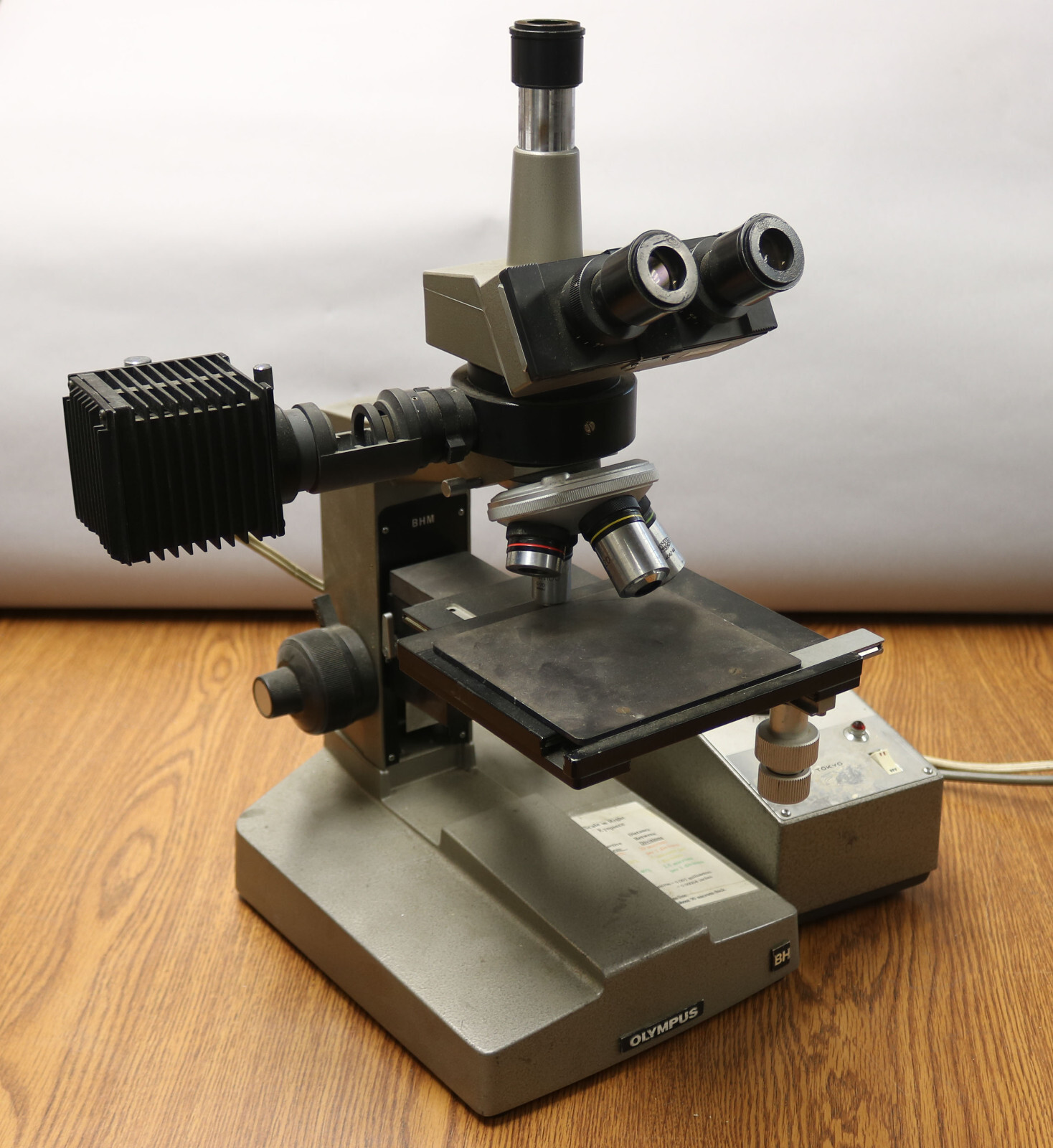 Olympus BH trinocular microscope