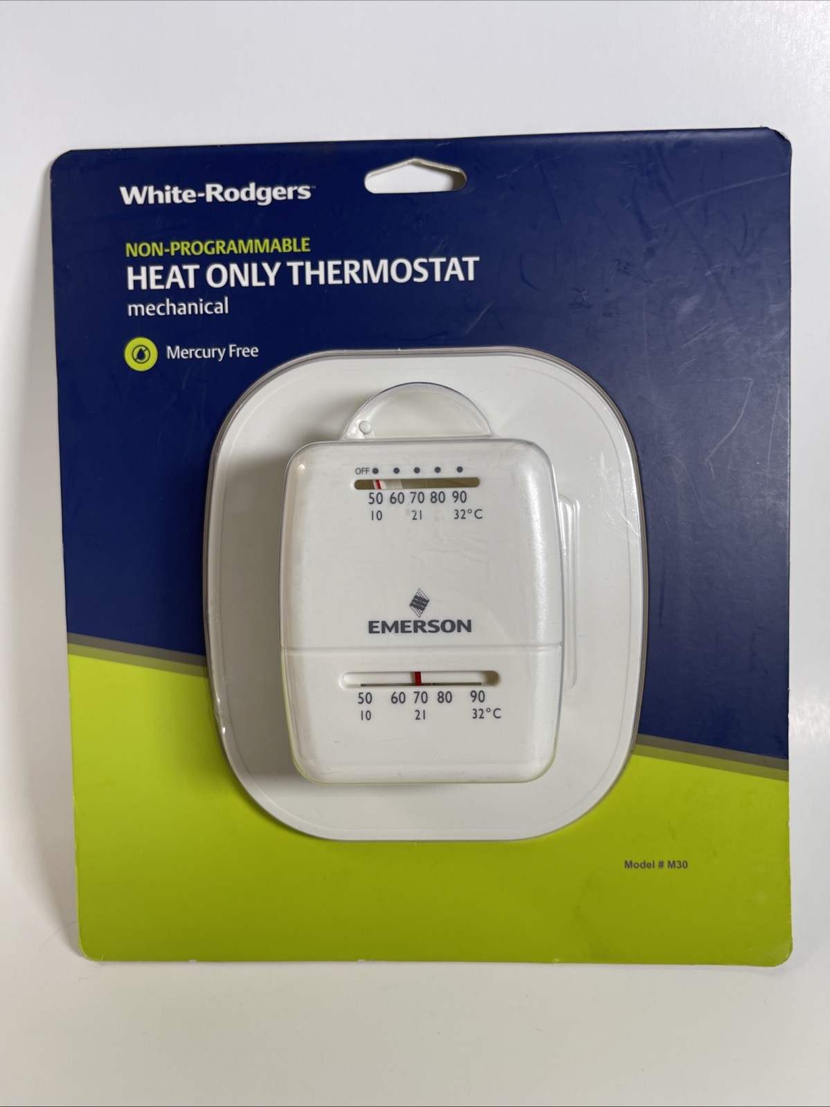 NEW! White Rodgers Emerson Non-Programmable Heat Only Mechanical Thermostat M30