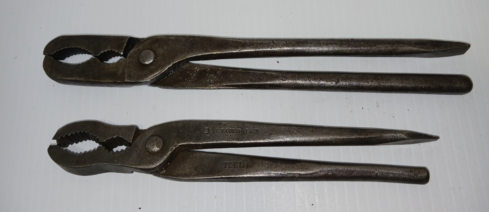 Vintage 9" & 8" C.S. OSBORNE & Co. & ATLAS Steel Gas Burner Pliers Made In U.S.A