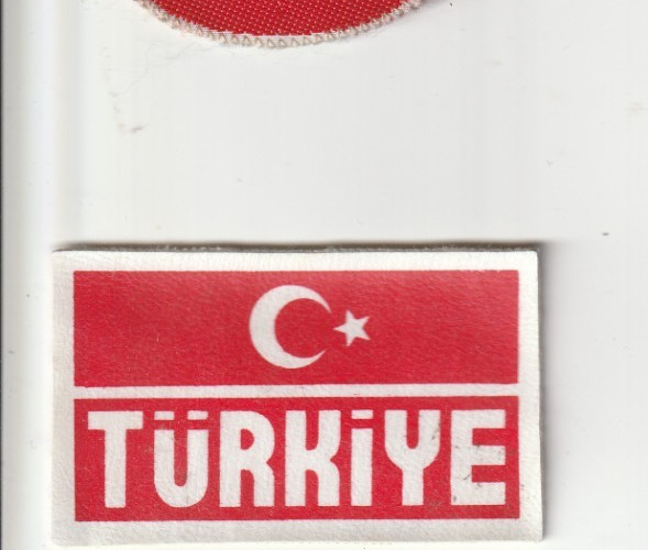 Turkish air force nationality 70's printed on plastic patch