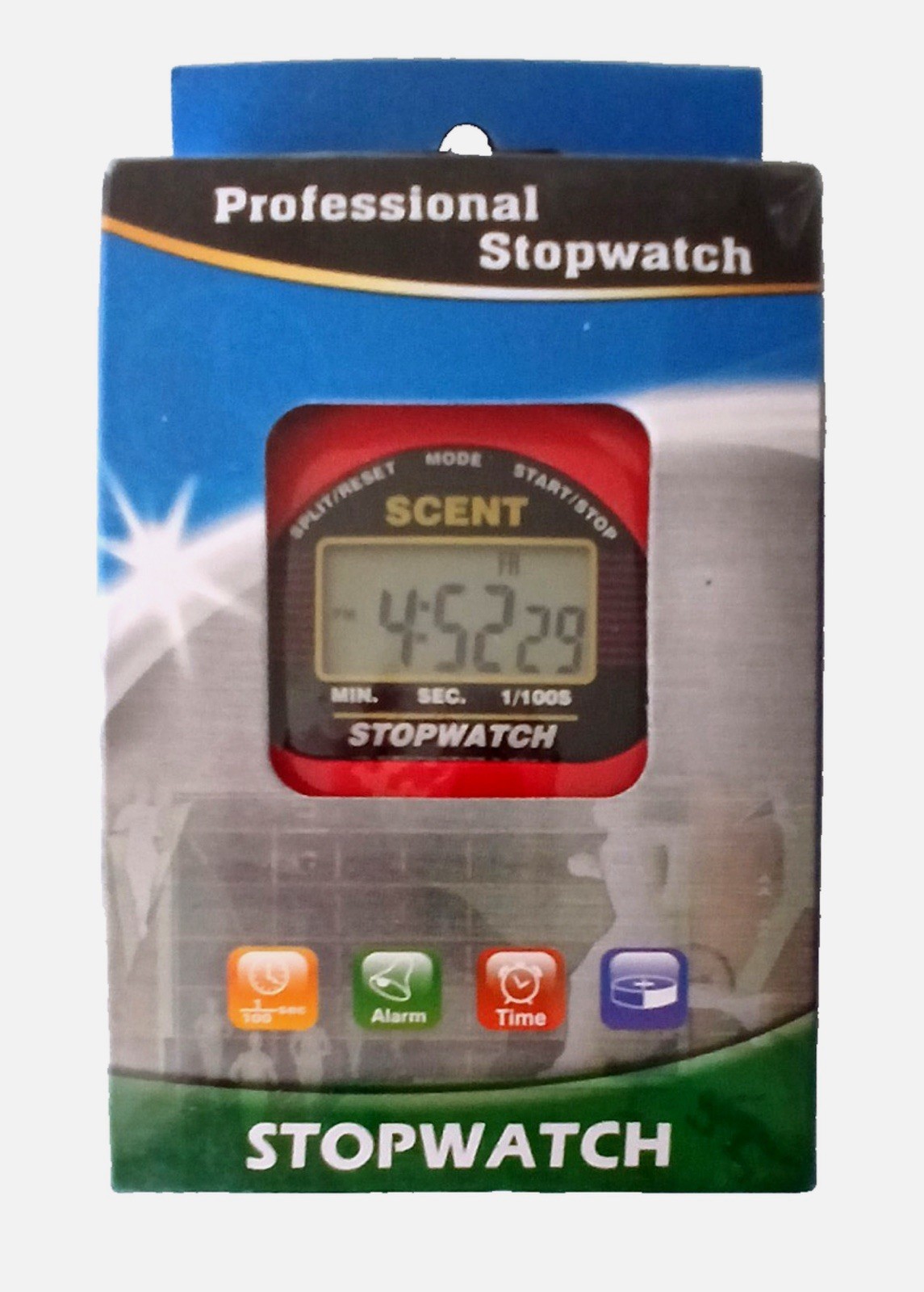 Scent 03012 Orange  1/100TH Sec Split/Lap Time Sport Professional Stopwatch