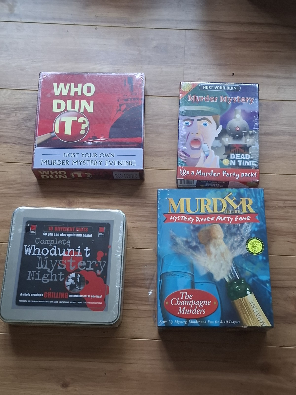 Murder Mystery Party Game Bundle – Complete Whodunit Dinner Party Set x4