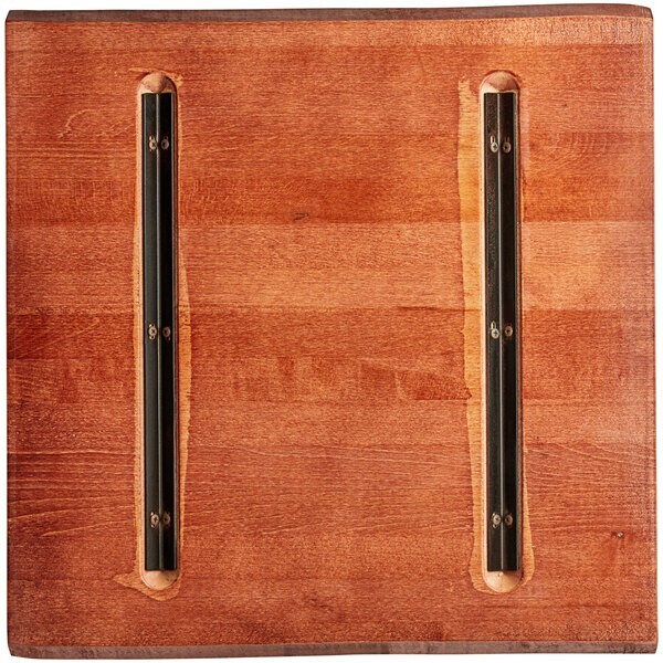 30'' Square Solid Wood Live Edge Restaurant Table Top in Mahogany Wood Finish