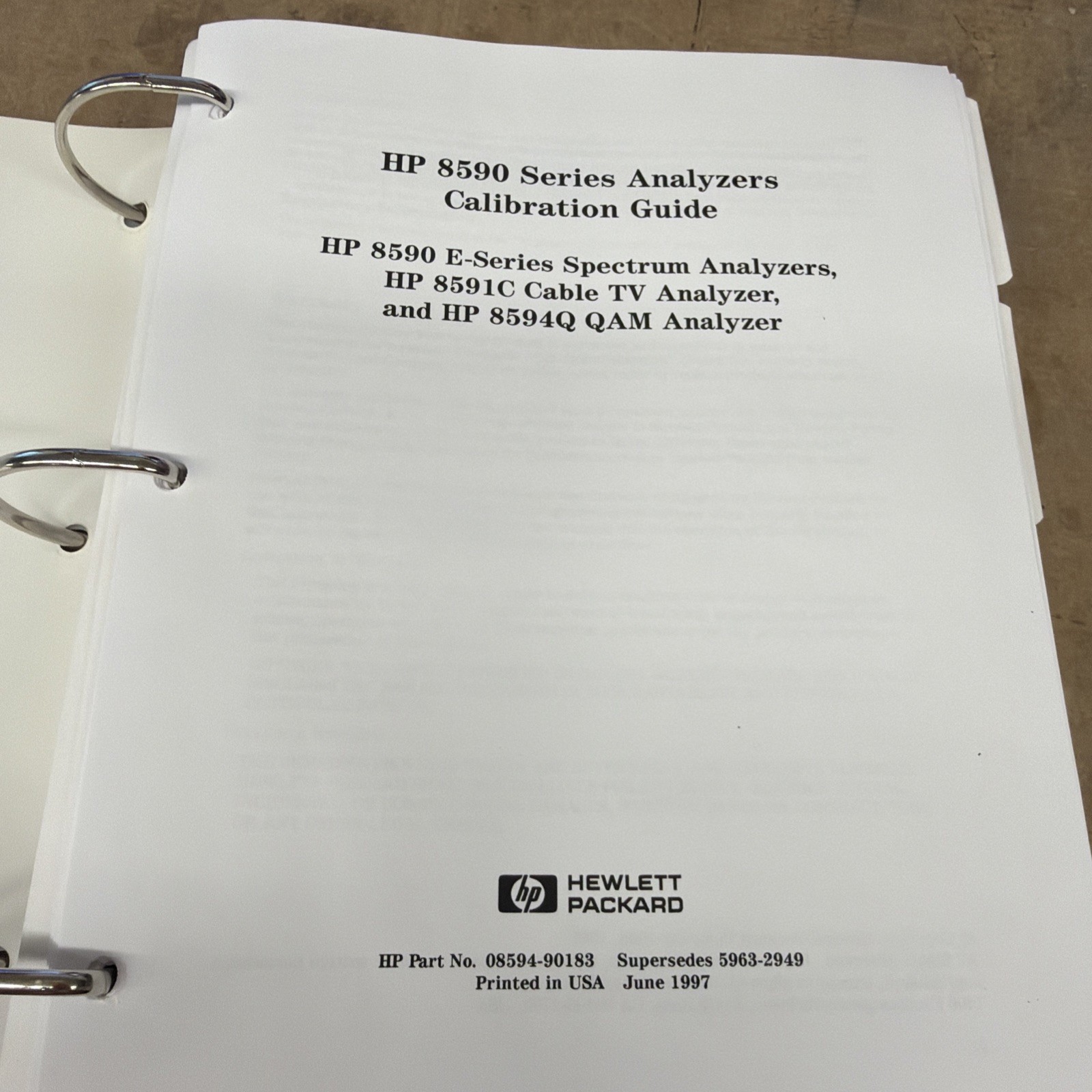 HP-8590 Series Calibration Guide