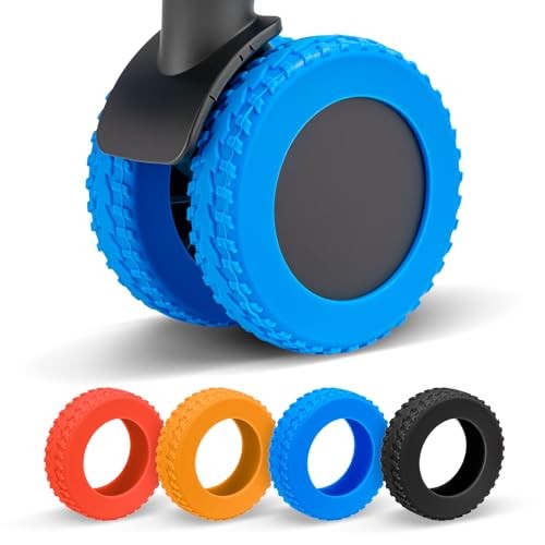 2026 Upgraded 8 Pcs Luggage Wheel Covers, Silicone 2-2.4in (8PCS) Blue