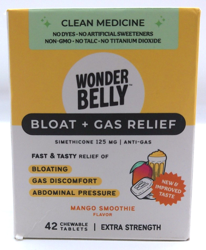 Wonder Belly Bloat + Gas Relief, 42 Mango Smoothie Chewables, Exp. 12/26