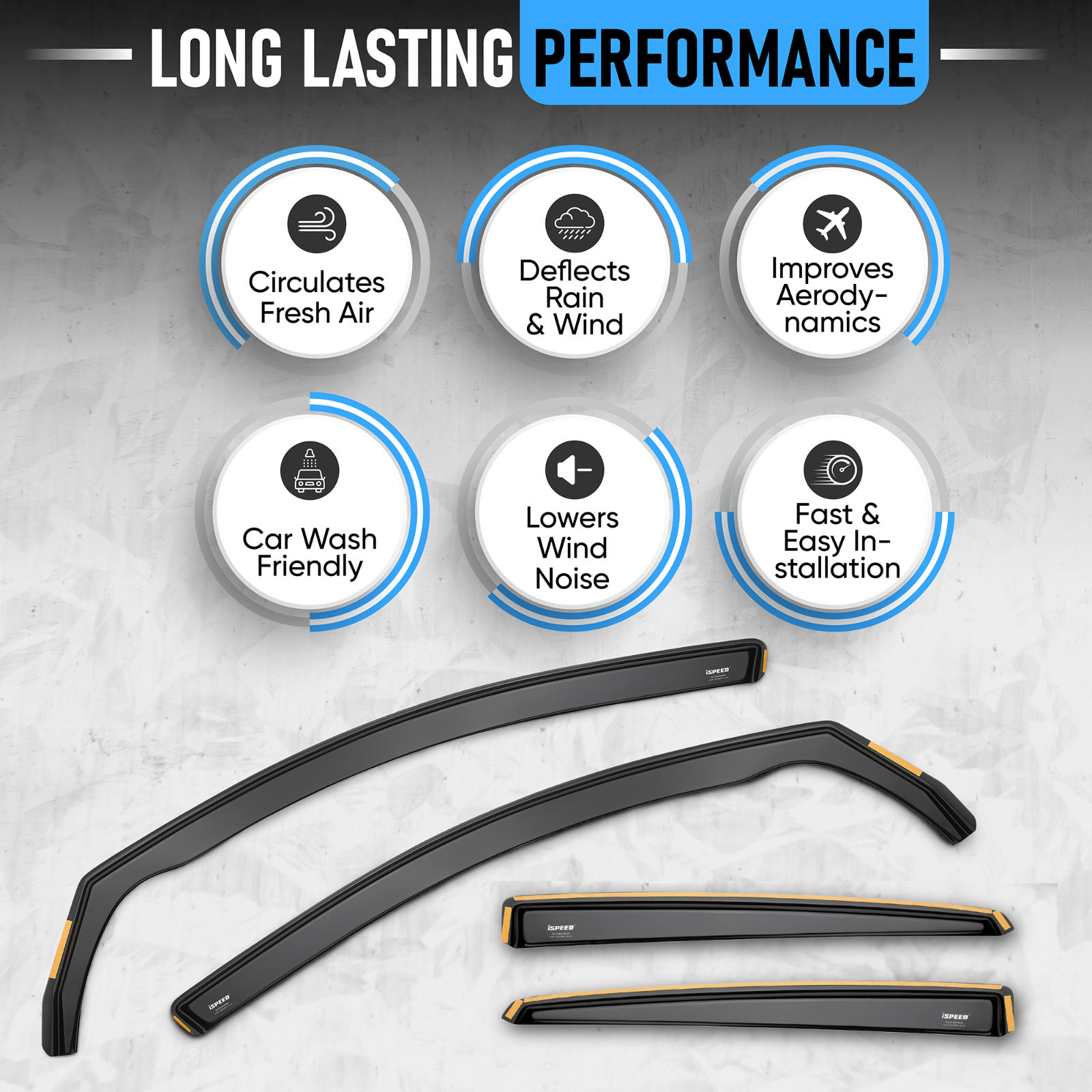 Wind Deflectors For Renault Clio MK4 5-doors 2012-2019 4-pc ISPEED Tinted