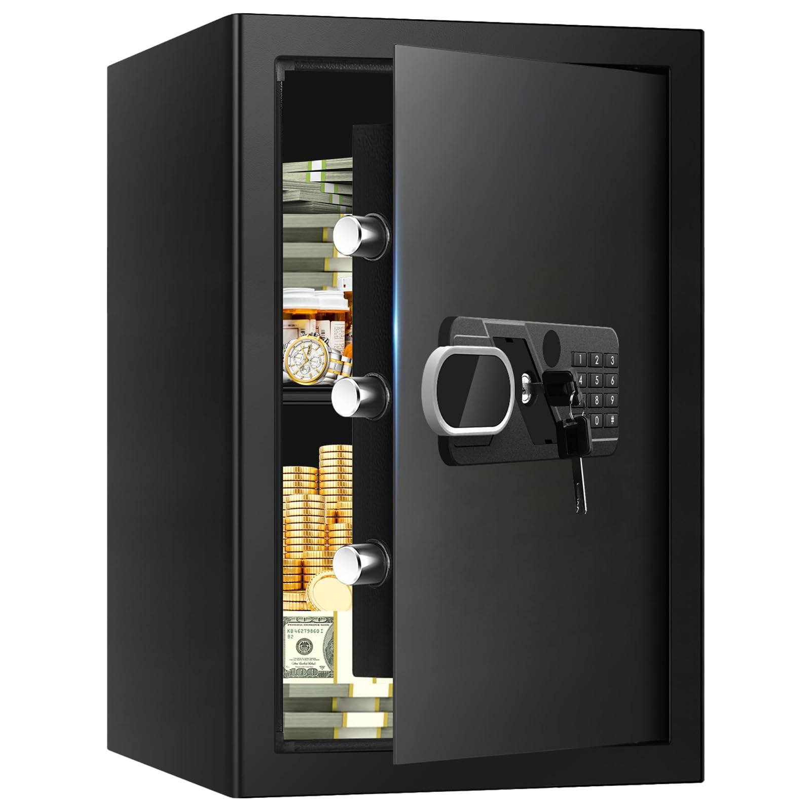 3.4 Cub Large Home Safe Fireproof Waterproof, Digital Security Fireproof Safe...