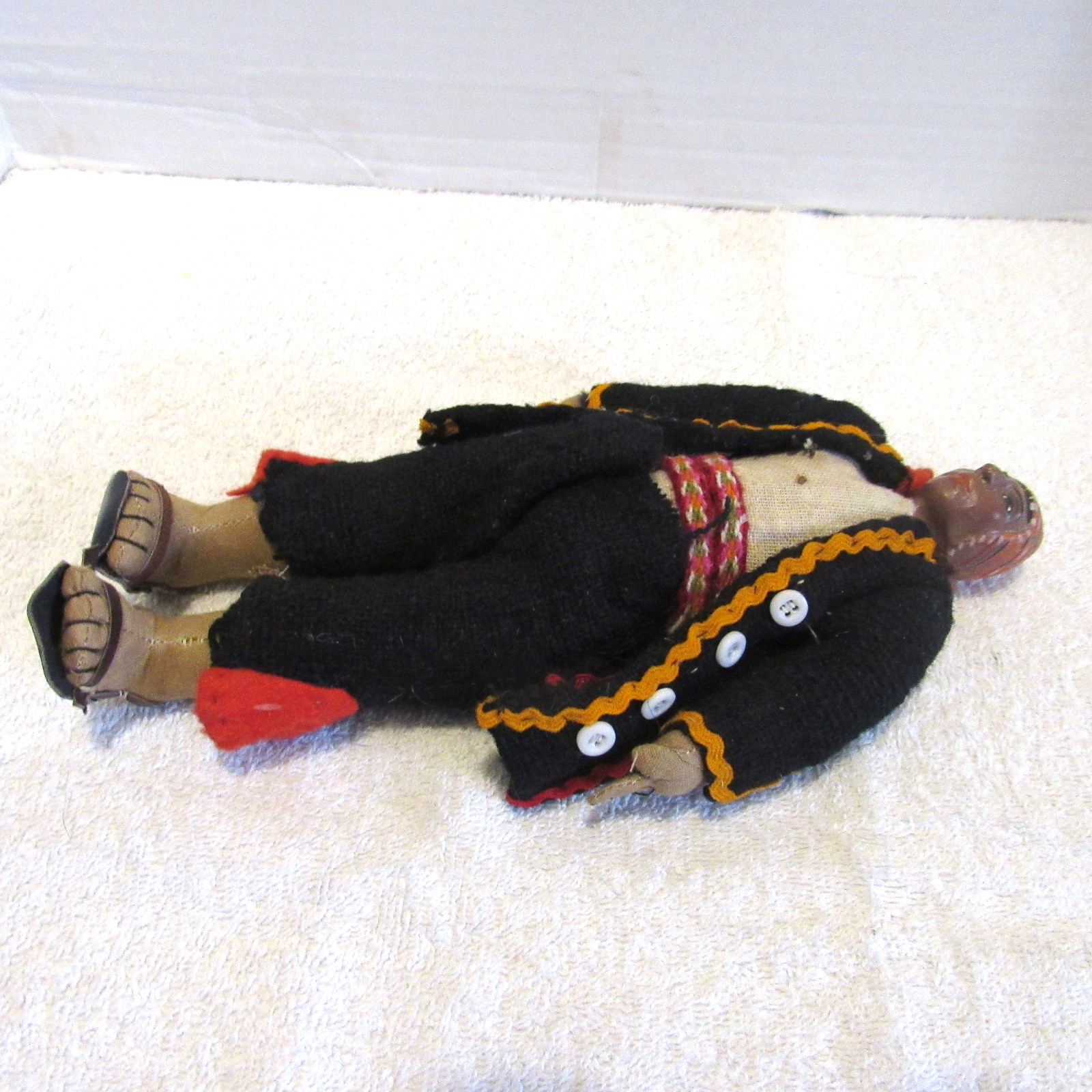 Vintage Folk Art Peruvian Man Doll Hand Made