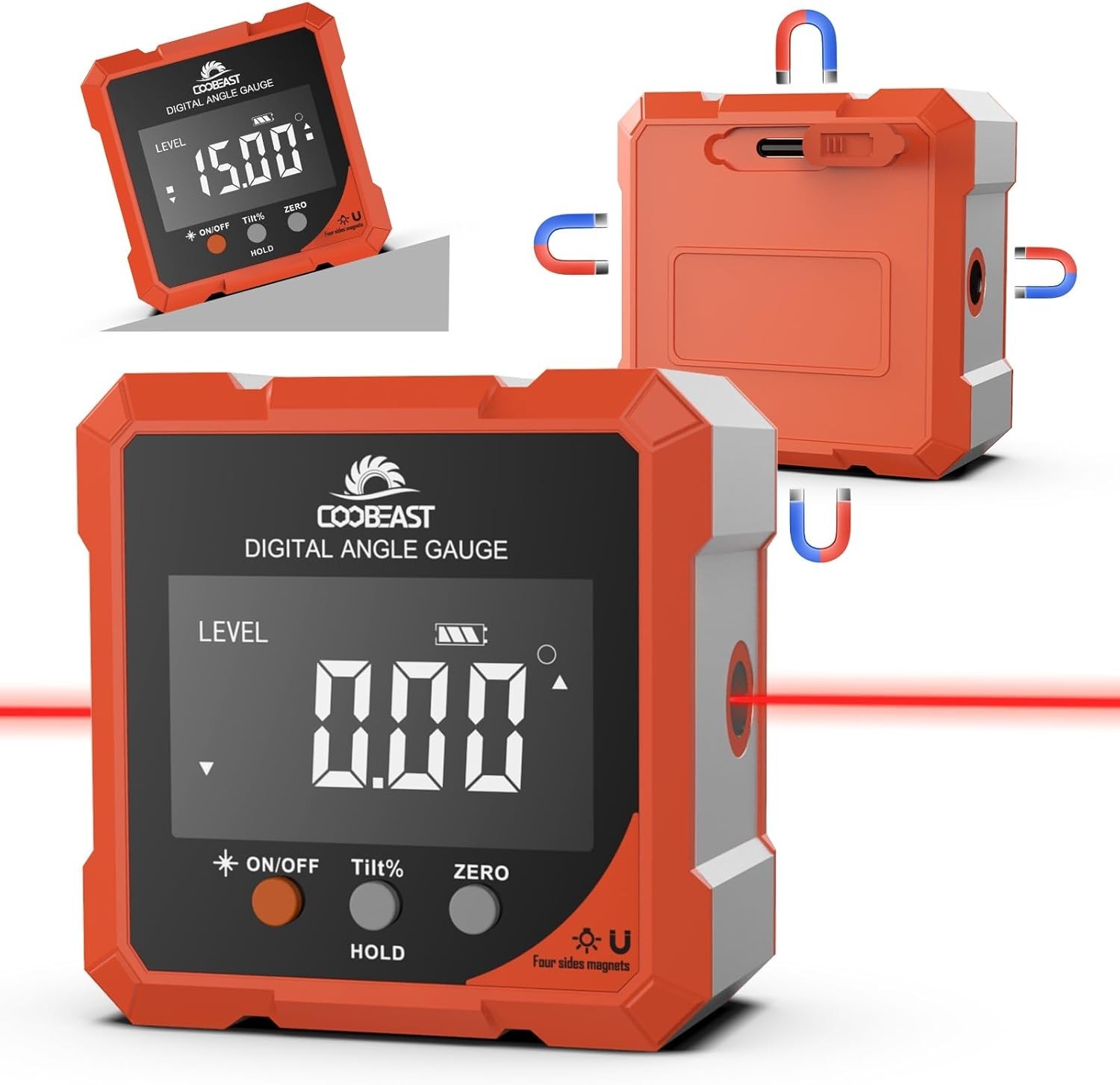 "Digital Angle Finder Magnetic, Rechargeable Digital Angle Gauge, Mini Protracto