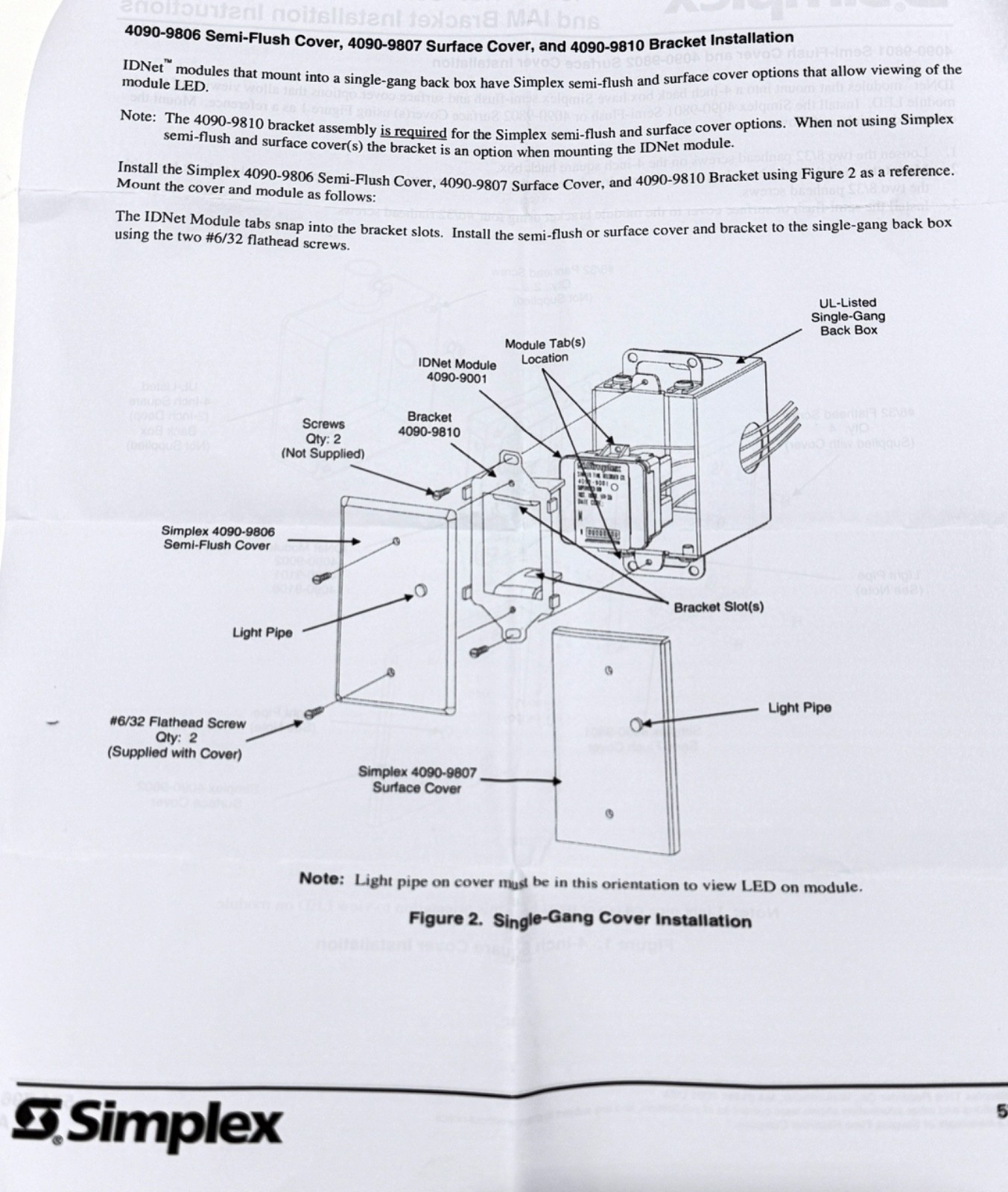 NEW SIMPLEX 4090-9810 Trim Plate Bracket IAM Secure Mounting Solution 0742317
