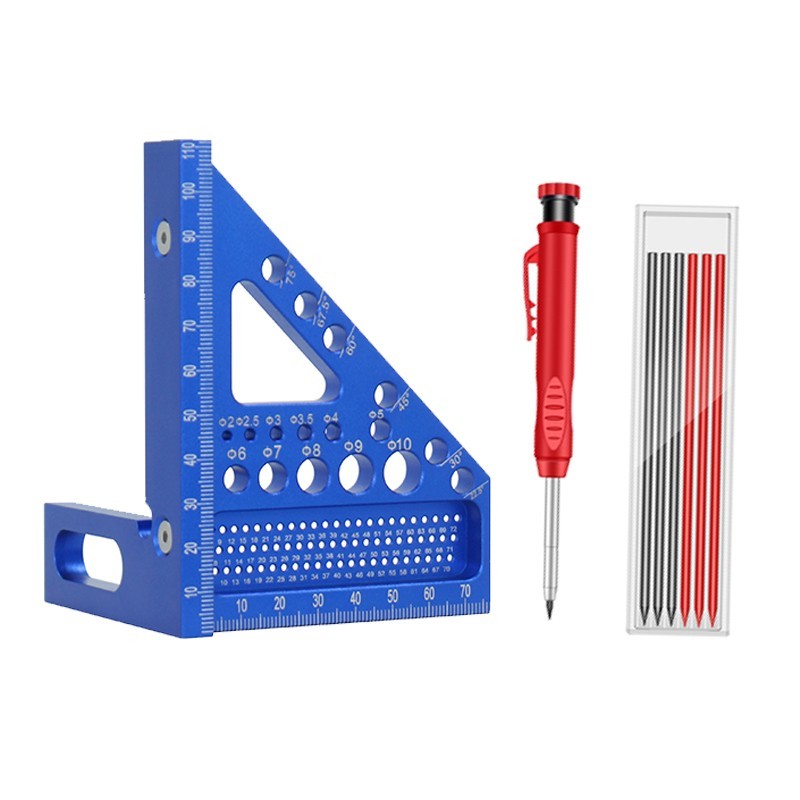 Precision Woodworking Scribing Ruler with Multiple Angle Measurement Features