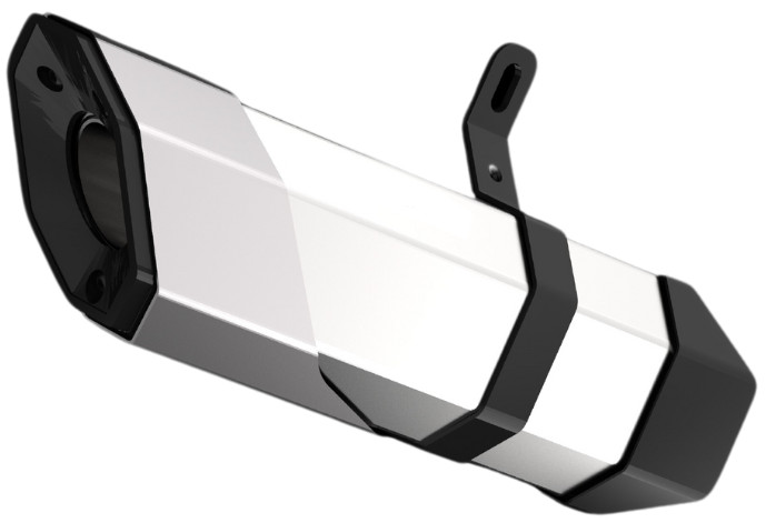 BARREL EXHAUST (Black & Silver) for TRIUMPH SPEED T4