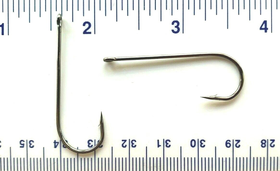 100 super strong 9146 2X strength GT Black Nickel Aberdeen Fish Hooks size 1/0