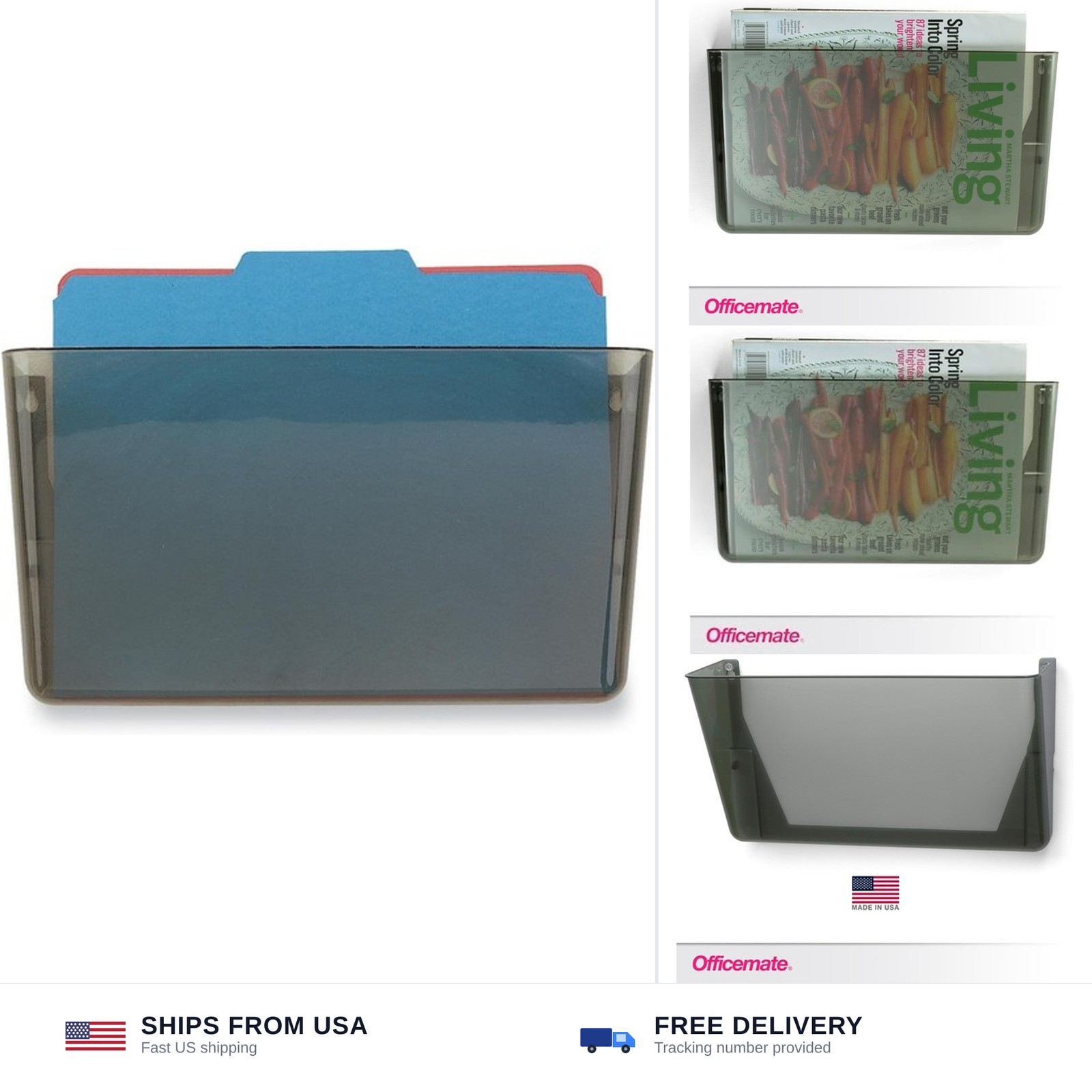 Officemate Wall File, Letter Size, Stackable Wall-Mounted Document Organizer,...