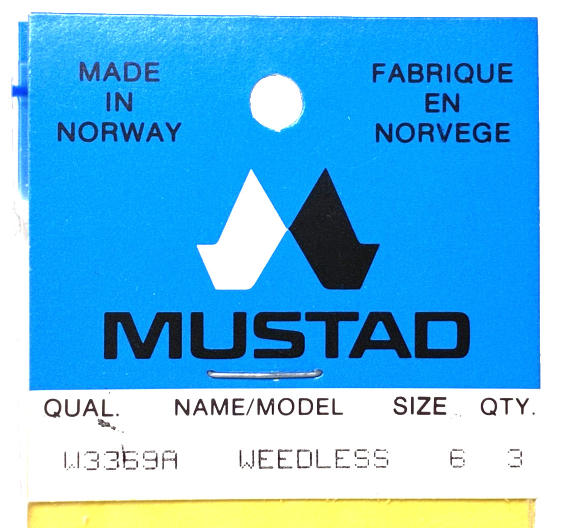 4 PACKS Mustad W3369A Weedless Hook Size 6 Bronze 3 Count Package