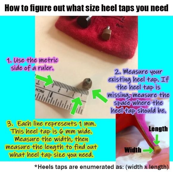 NEW CHRISTIAN LOUBOUTIN HEEL TAPS Tip Replacement Black 8.5 mm x 9 mm
