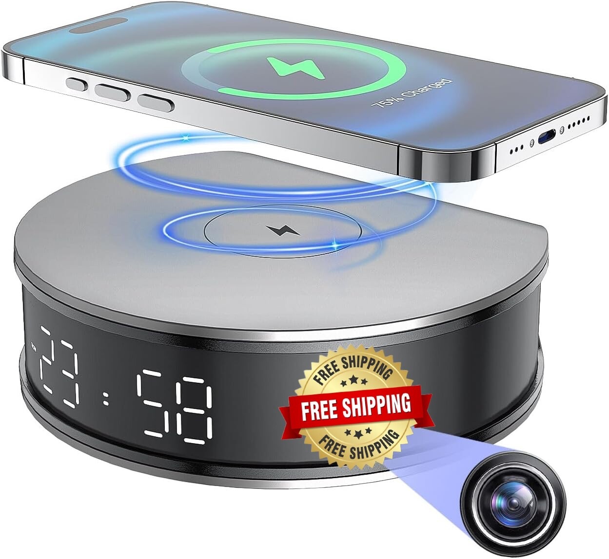 Camara Espia Oculta Reloj Despertador Seguridad 1080P Detector Movimiento NUEVO