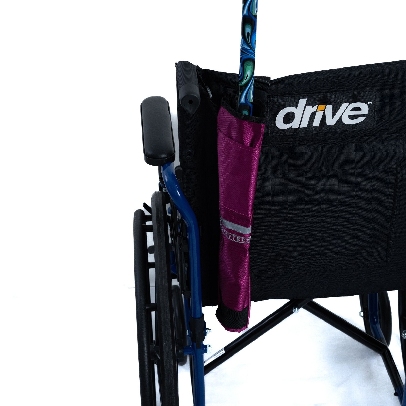Universal Cane Holder for Mobility Scooters & Power Chairs - Berry